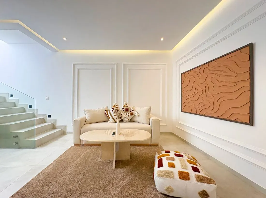 Salon contemporain d'un appartement géré par Get Host